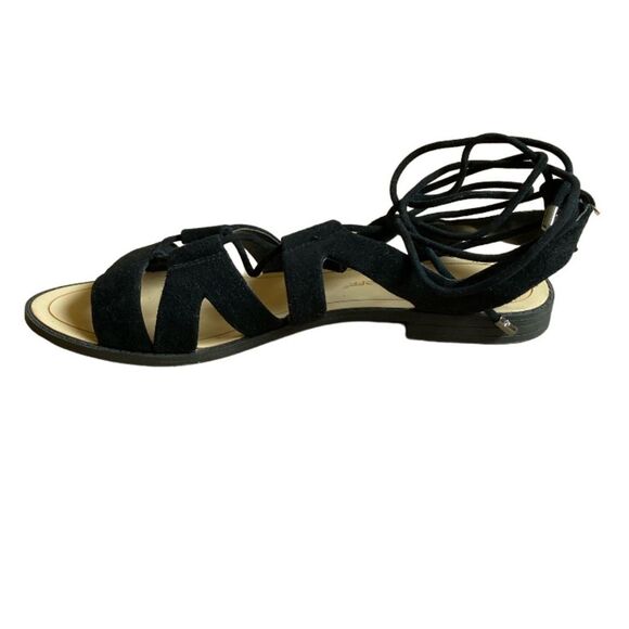 Rebecca Minkoff Women's Gladiator Lace Up Sandals 7 Black Suede Greyson Ghillie - Picture 5 of 16
